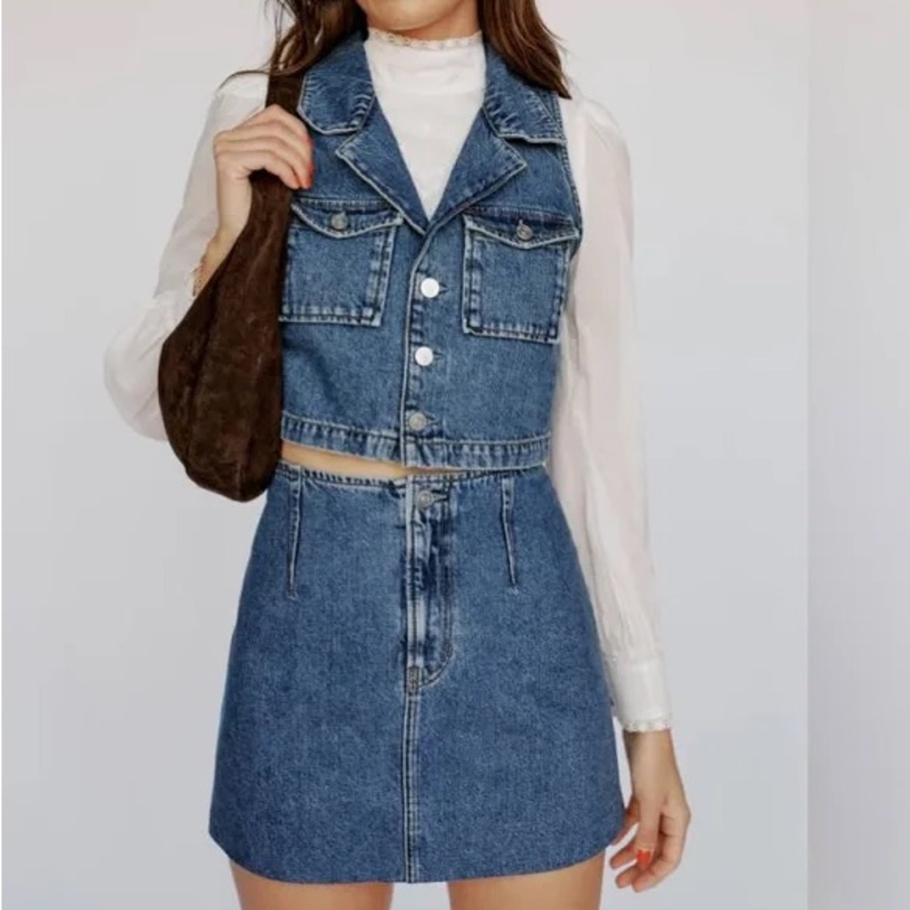 Reformation Abbi Two Piece Denim Set